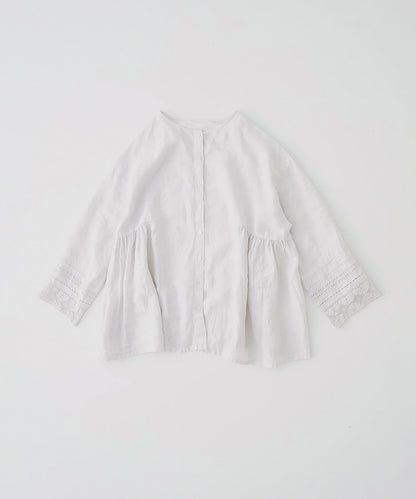 nest Robe | Linen Lace Side Gathered Two-way Blouse