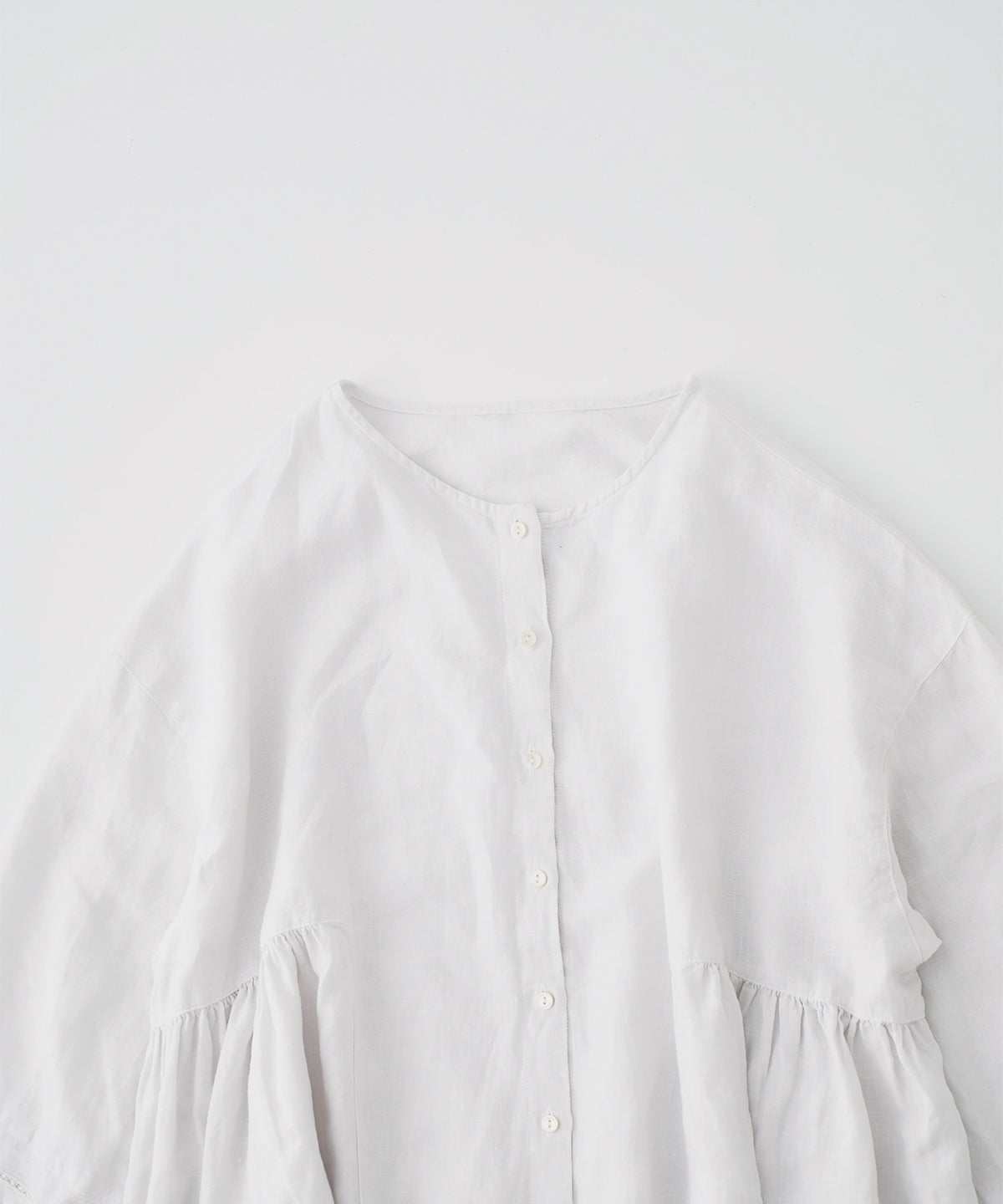 nest Robe | Linen Lace Side Gathered Two-way Blouse