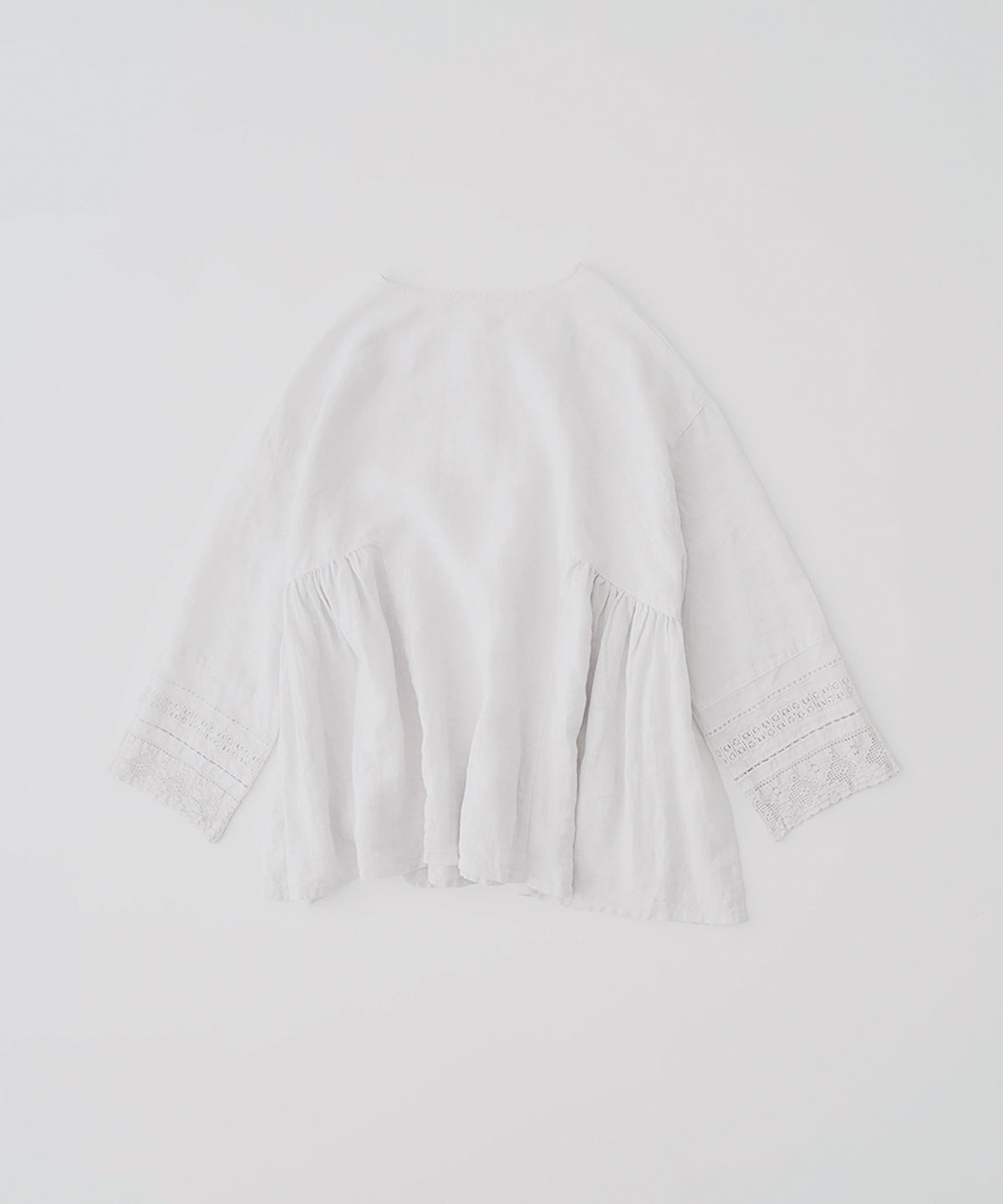 nest Robe | Linen Lace Side Gathered Two-way Blouse