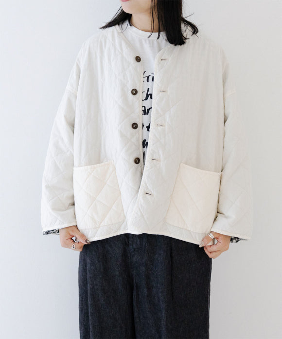 Cotton Linen Ramie Reversible Quilted Jacket