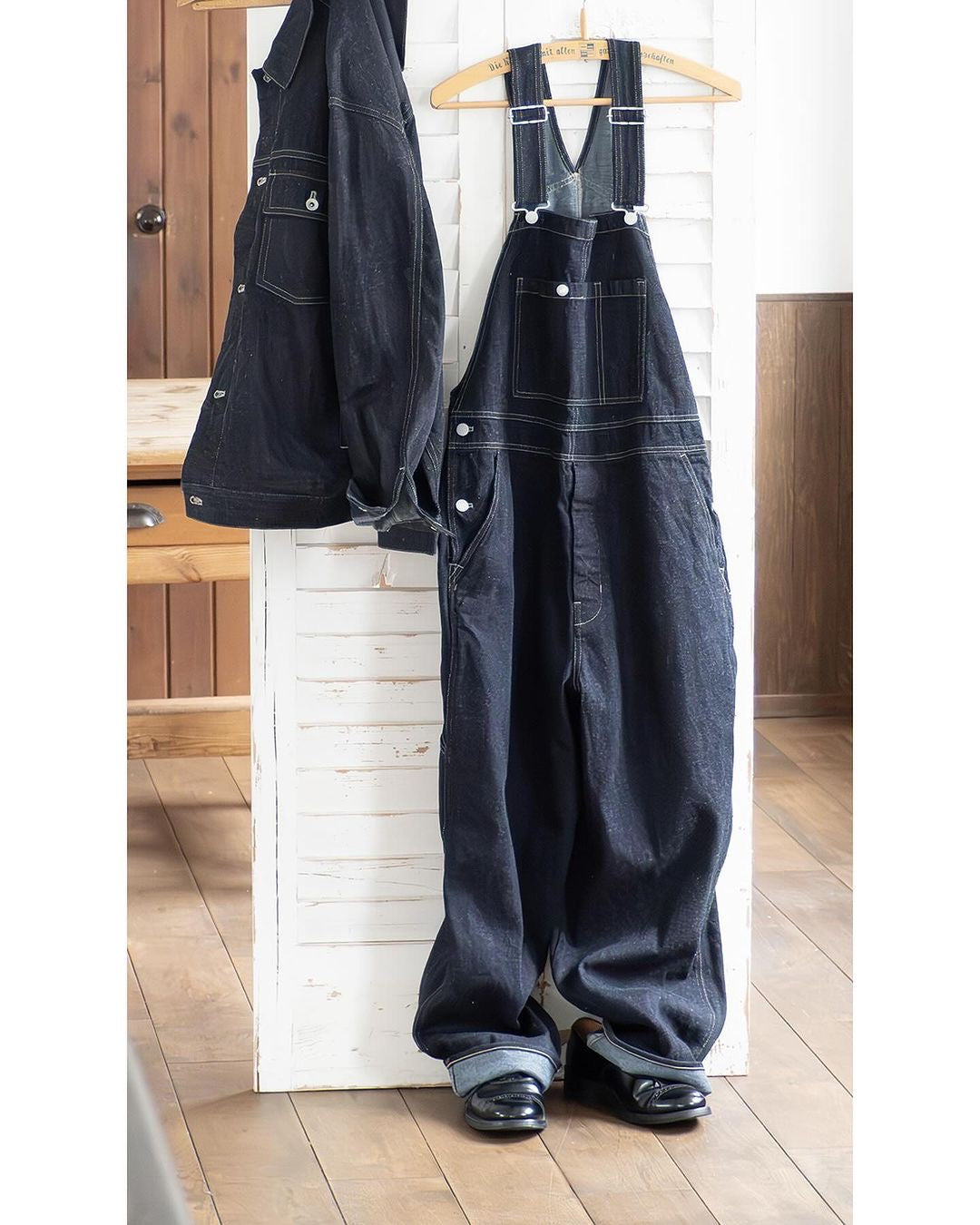 nest Robe |  Navy Cotton Linen Denim Overalls