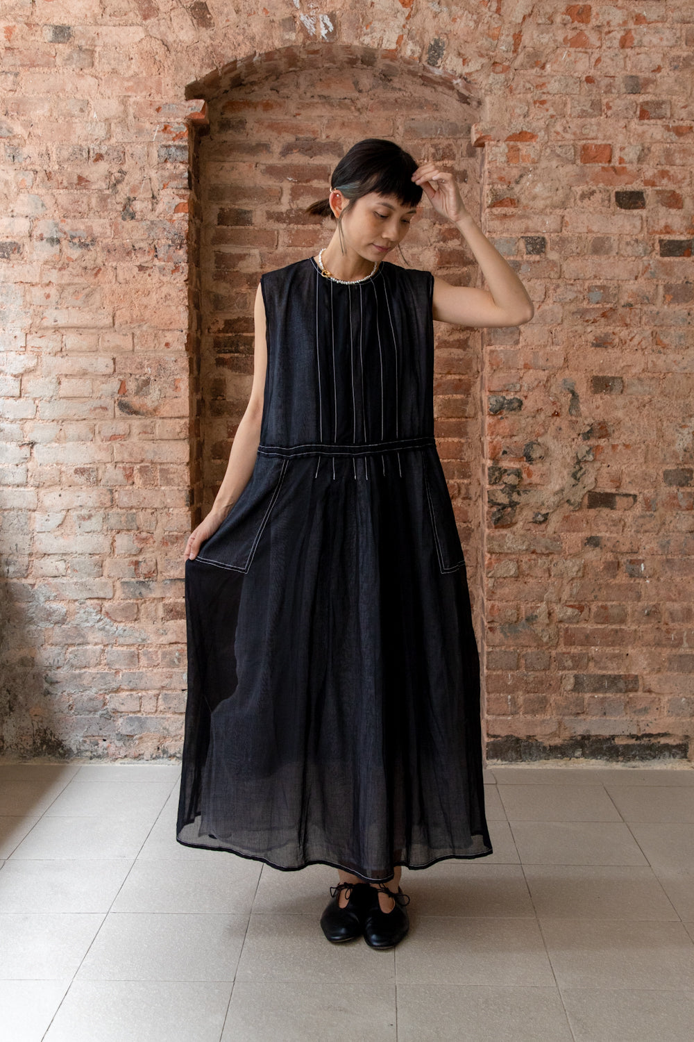 Antipast Apron double layer dress GOD DAG STUDIO